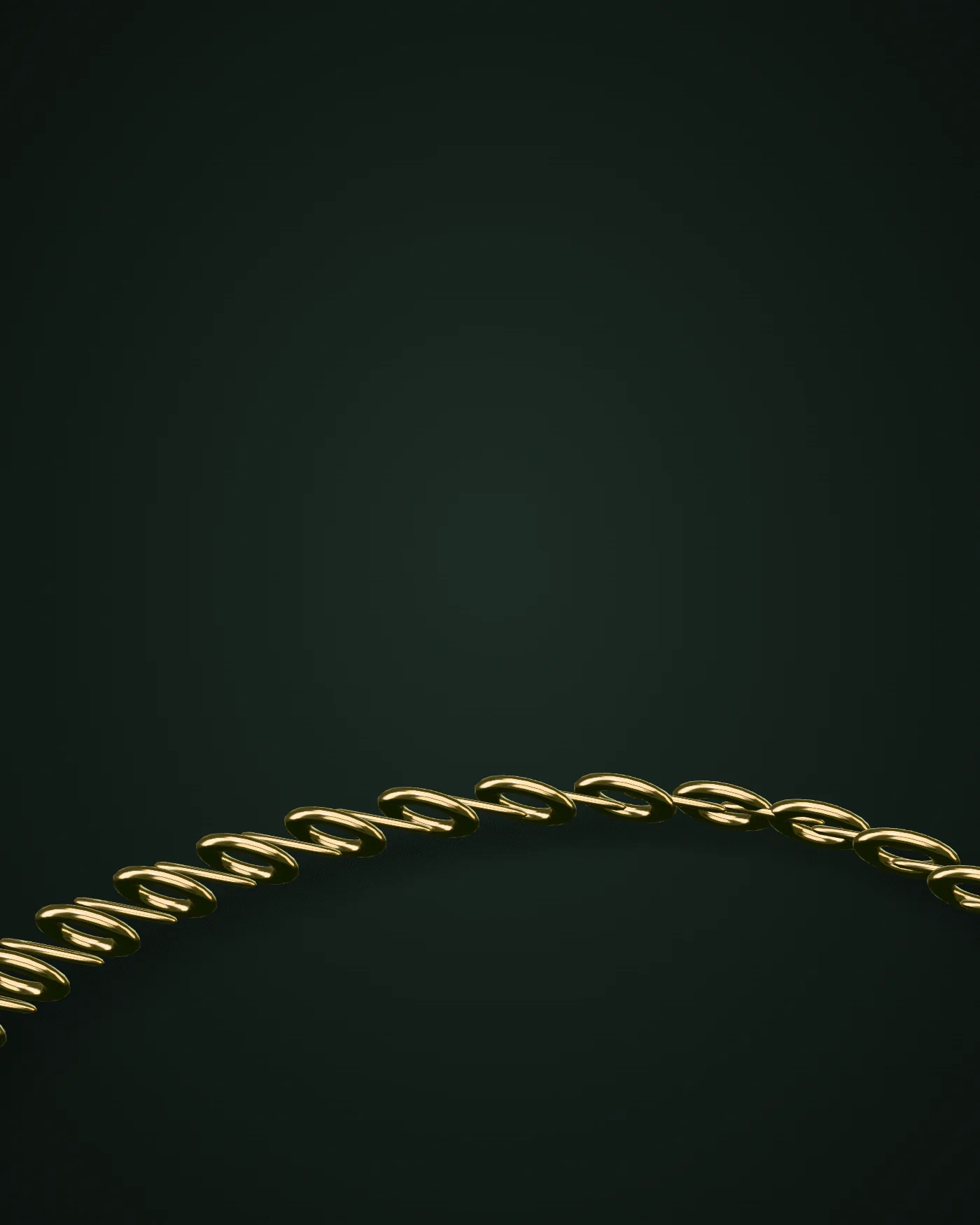 Close view of a champagne curb chain